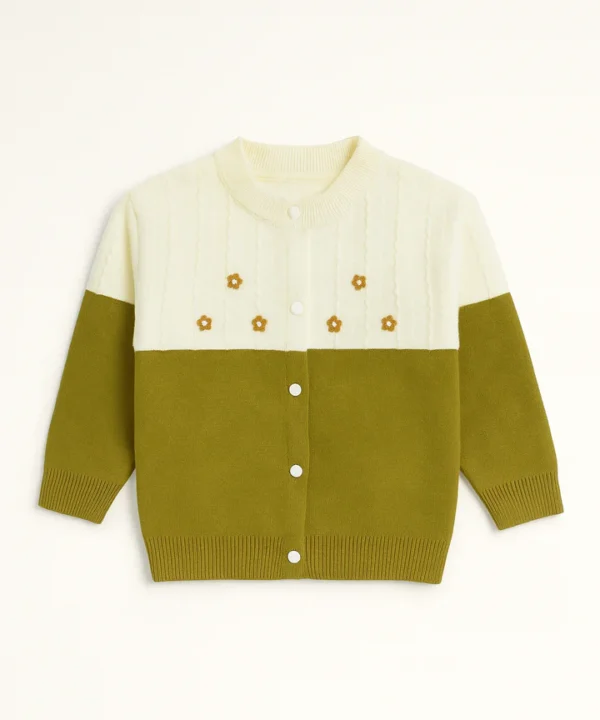 Olive Daisy Panel Knit Cardigan