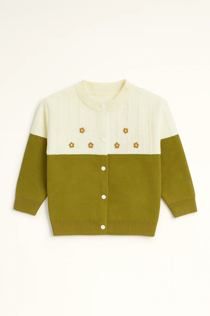 Olive Daisy Panel Knit Cardigan