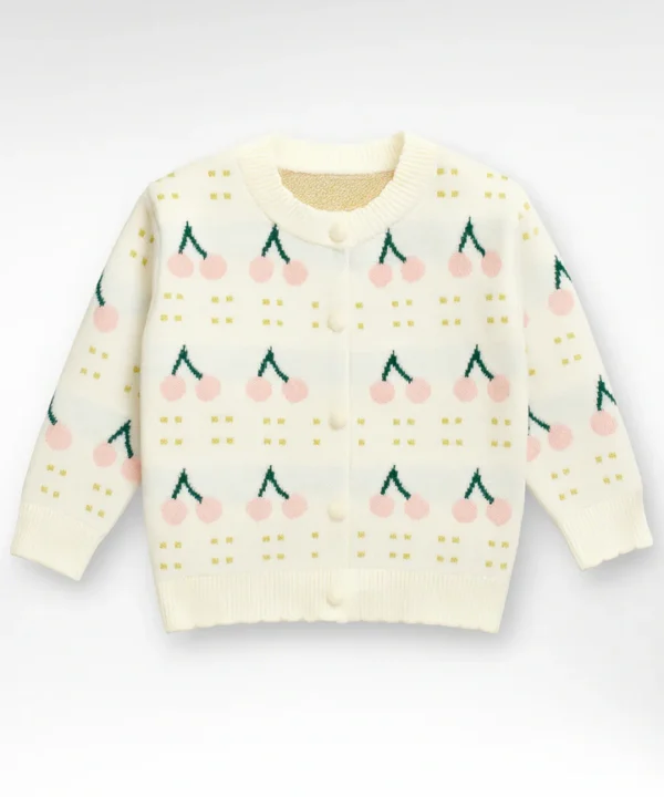 Cream Cherry Garden Knit Cardigan