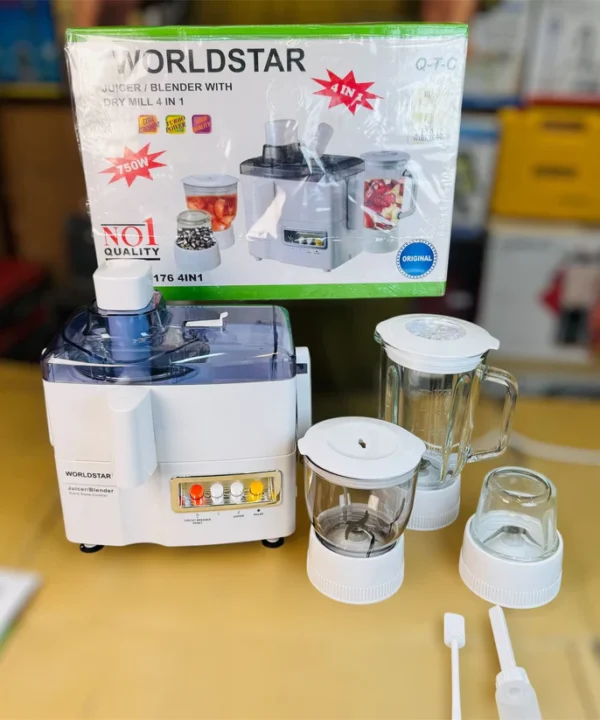 World Star 4 in 1 Juicer Blender Set — Powerful, Multi-Purpose Kitchen Machine